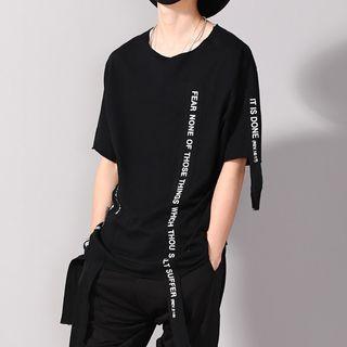 Lettering Ribbon Short-sleeve T-shirt