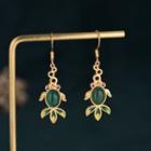 Goldfish Faux Gemstone Alloy Dangle Earring Cp241 - Gold & Green - One Size