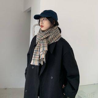 Plaid Scarf Khaki - One Size