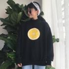 Lemon Print Mock Neck Sweatshirt