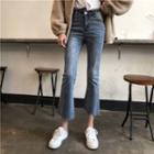 Irregular Boot-cut Cropped Jeans