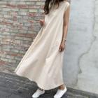 Linen Blend Maxi Swing Dress