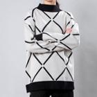 Contrast Lining Sweater Light Khaki - One Size