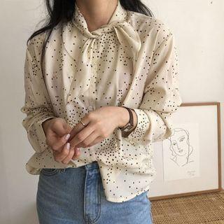 Tie Neck Blouse As Shown In Figure - One Size