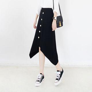 Asymmetric A-line Knit Skirt