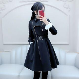 Set: Zip-up Coat + Belt