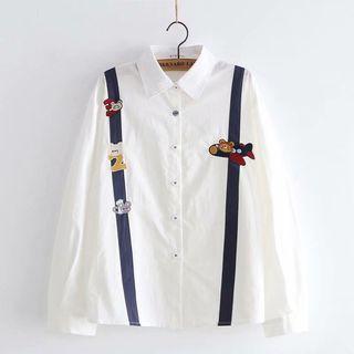 Bear Patch Long-sleeve Shirt