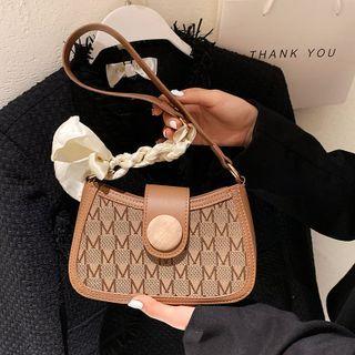 Lettering Patterned Shoulder Bag