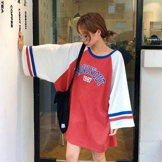 Long-sleeve Cutout Printed Oversized T-shirt