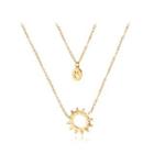 Simple Plated Gold Smiley Face And Sun 316l Stainless Steel Double Necklace Golden - One Size