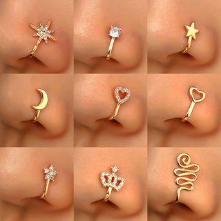 Rhinestone Alloy Nose Cuff Ring (various Designs)