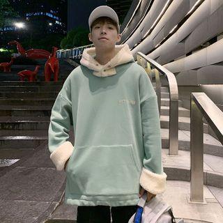 Faux Shearling Trim Hoodie