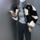 Color-block Loose-fit Cardigan / Loose-fit Jeans