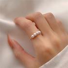 Faux Pearl Ring Gold & White - One Size