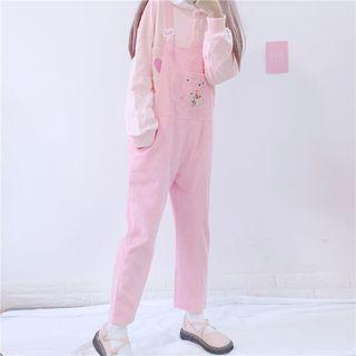 Crop Embroidered Jumper Pants / Frilled Sweatshirt