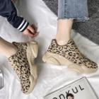 Leopard Print Lace-up Platform Sneakers