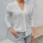 V-neck Long-sleeve Lightweight Cardigan