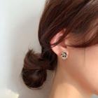 Rhinestone Rose Earring 1 Pair - Black - One Size