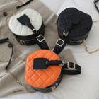 Quilted Round Chain Crossbody Bag