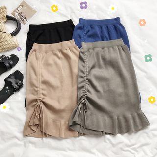 Drawstring Flared Hem A-line Skirt