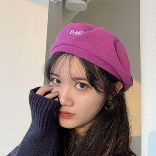 Embroidered Beret Purple - One Size