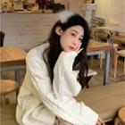 Cable Knit Loose-fit Sweater Sweater - White - One Size
