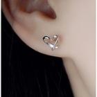 S925 Silver Heart Stud Earring As Shown In Figure - One Size