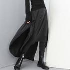 Mock Two-piece Inset Leggings Skirt Black - One Size