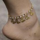 Butterfly Anklet 1pc - Gold - One Size