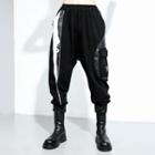 Printed Cargo Jogger Pants Black - One Size