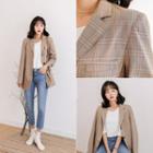 Loose-fit Plaid Jacket One Size