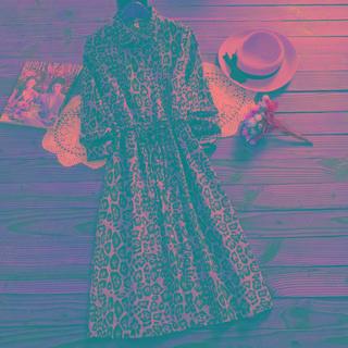 Leopard Pattern Corduroy Shirt Dress