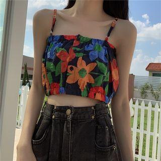 Floral Camisole Top Floral - Black - One Size