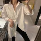 Plain Oversize Shirt White - One Size