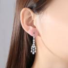 925 Sterling Silver Rhinestone Dangle Earring 1 Pair - S925 Silver Stud - Silver - One Size