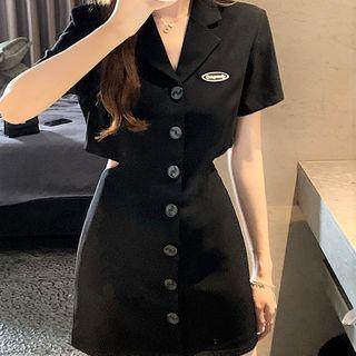 Short-sleeve Logo Cutout Blazer Dress
