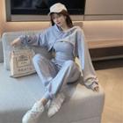 Set: Cropped Hoodie + Camisole Top + Sweatpants