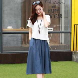 Mock Two-piece Midi Dress