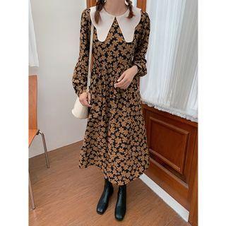 Long-sleeve Peter Pan Collar Floral Dress