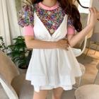 Spaghetti-strap Layered Wide-leg Playsuit