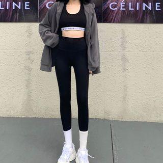 Hooded Zip Leggings / High-waist Leggings