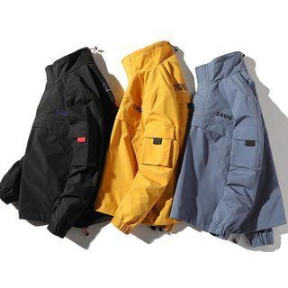 Lettering Print Pullover Jacket