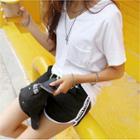 V-neck Pocket-front Cotton T-shirt