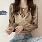 Long Sleeve Blouse Inset Camisole