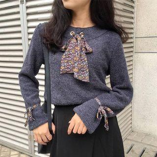 Inset Tie Knit Top