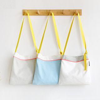 Color Block Canvas Crossbody Bag
