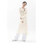 Asymmetric Open-placket Maxi Shirtdress Cream - One Size