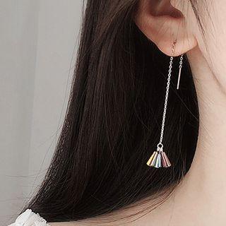 925 Sterling Silver Faux Crystal Dangle Earring As Shown In Figure - One Size