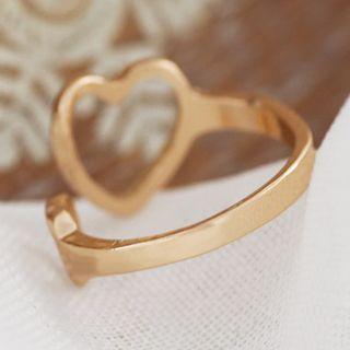 Alloy Heart Open Ring Gold - One Size