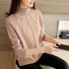 Faux Pearl Cable-knit Sweater